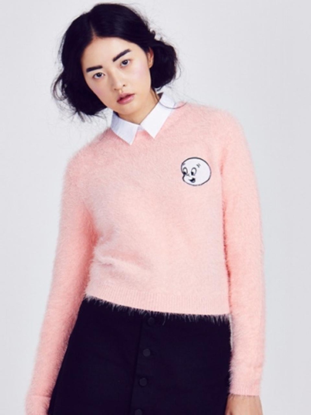Rare Deadstock Lazy Oaf Pink Fuzzy Casper Sweater